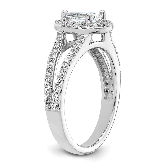 Buy Exclusive 14K White Gold Halo Engagement Ring, 3/4 Carat Pear Center, Stylish Accents-6