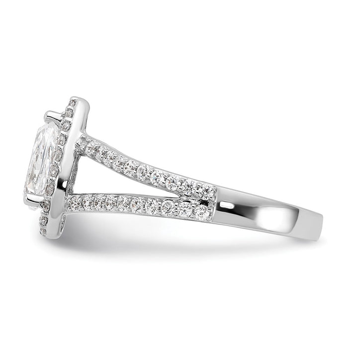 High-Quality 14K White Gold Halo Engagement Ring Semi-Mount, 5/8 ct Diamonds - Affordable Luxury for 1 Carat Pear Stone-3