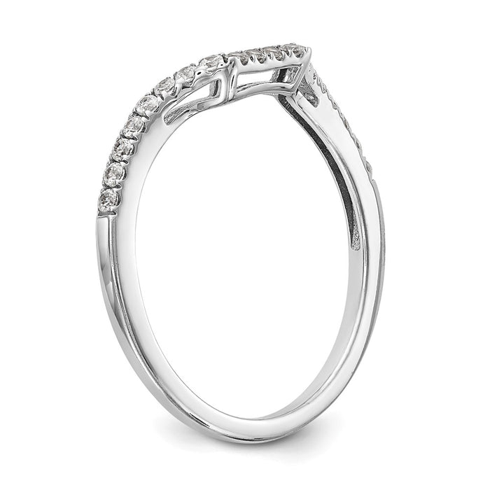 Exclusive 14K White Gold Contoured Wedding Band - 1/5 Carat Diamond, Stylish Value-6