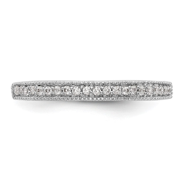 High-Quality 14K White Gold Wedding Band Set - 1/8 Carat Diamond, Stylish Value-4