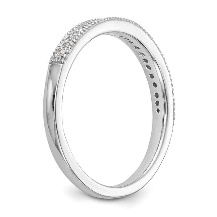 High-Quality 14K White Gold Wedding Band Set - 1/8 Carat Diamond, Stylish Value-6