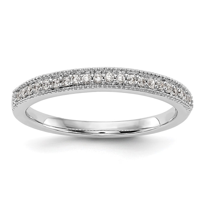 High-Quality 14K White Gold Wedding Band Set - 1/8 Carat Diamond, Stylish Value-1
