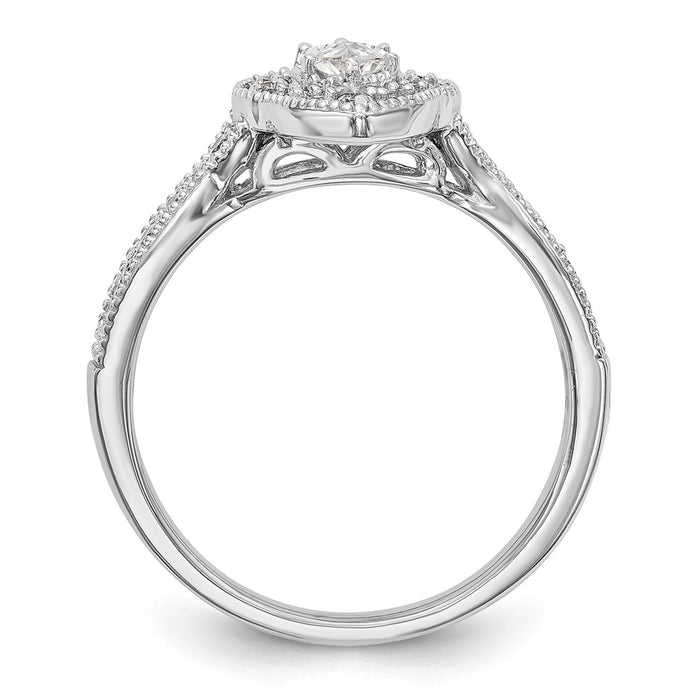 Buy 14K White Gold Semi-Mount Engagement Ring with 1/3 Carat Diamonds - Stylish Halo Design-2