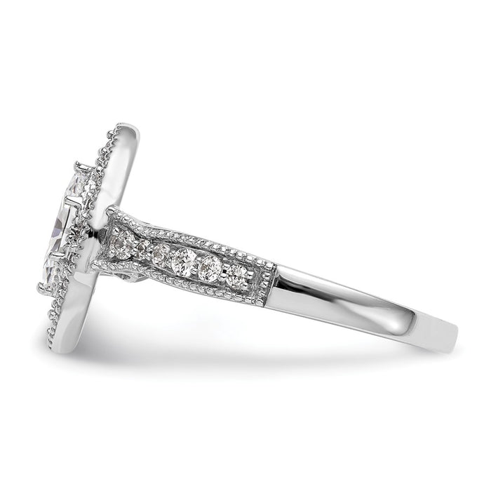 Buy 14K White Gold Semi-Mount Engagement Ring with 1/3 Carat Diamonds - Stylish Halo Design-3