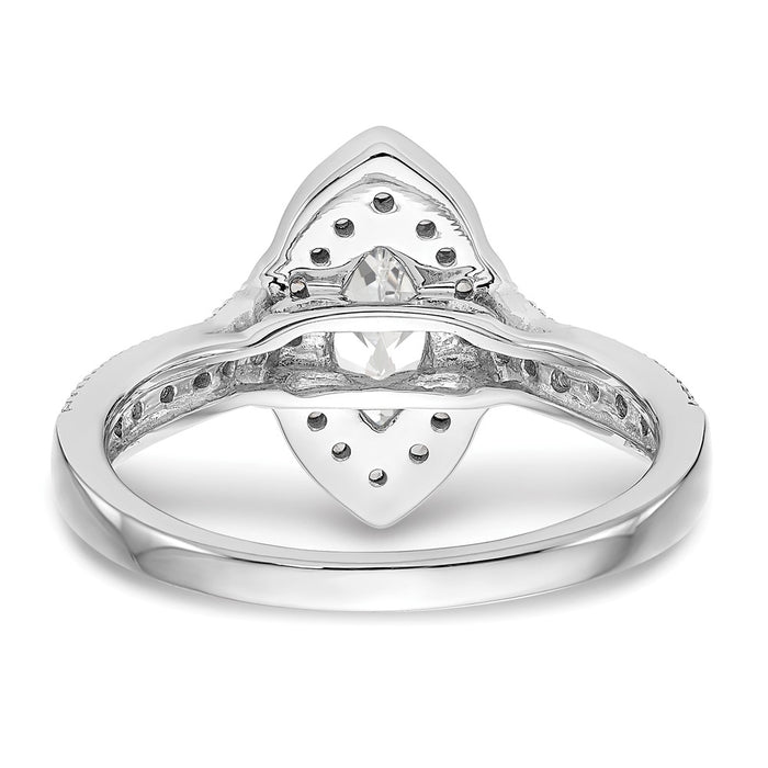 Buy 14K White Gold Semi-Mount Engagement Ring with 1/3 Carat Diamonds - Stylish Halo Design-5