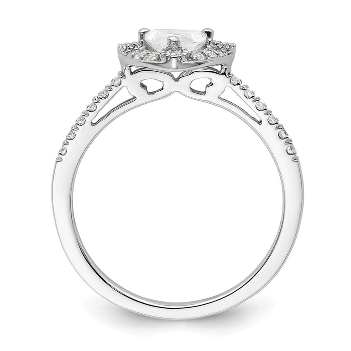 Buy Exclusive 14K White Gold Halo Engagement Ring for 1/2 Carat Trillion Stone-2