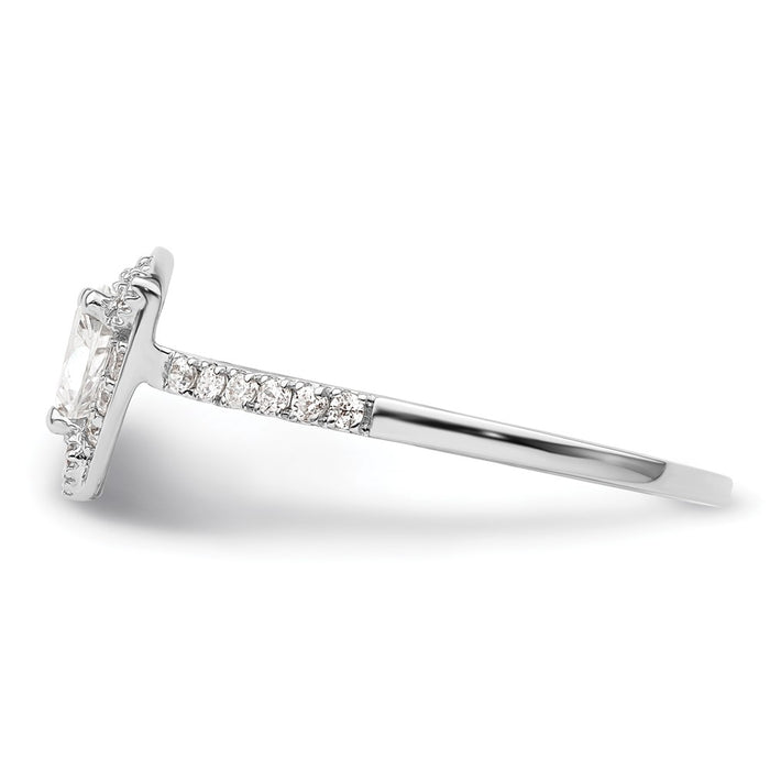 Buy Exclusive 14K White Gold Halo Engagement Ring for 1/2 Carat Trillion Stone-3