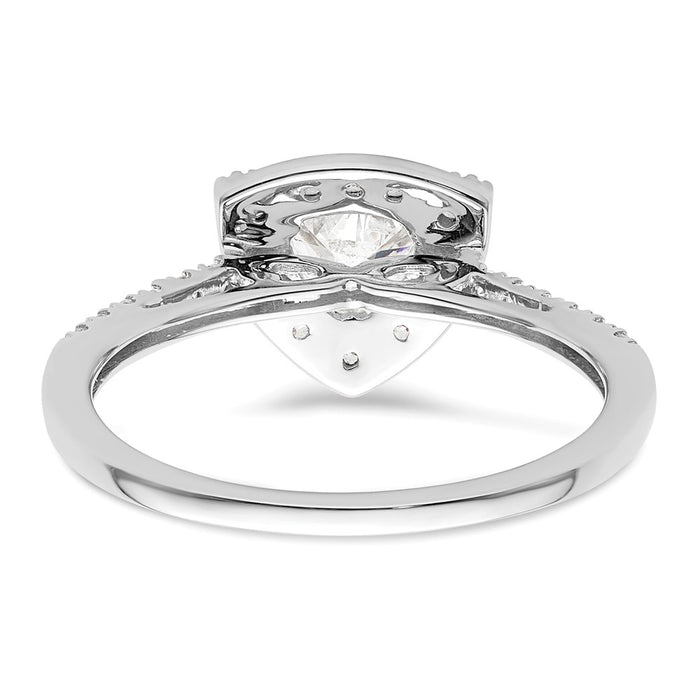 Buy Exclusive 14K White Gold Halo Engagement Ring for 1/2 Carat Trillion Stone-5