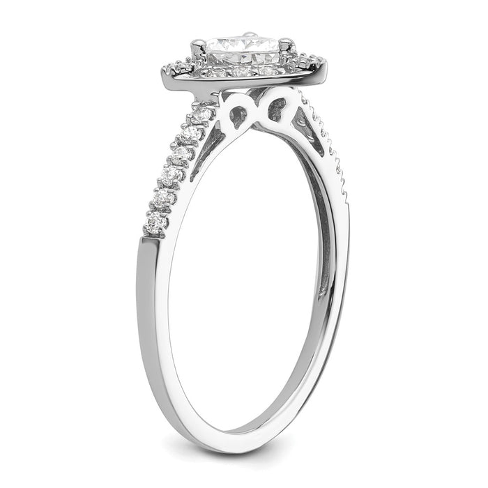 Buy Exclusive 14K White Gold Halo Engagement Ring for 1/2 Carat Trillion Stone-6