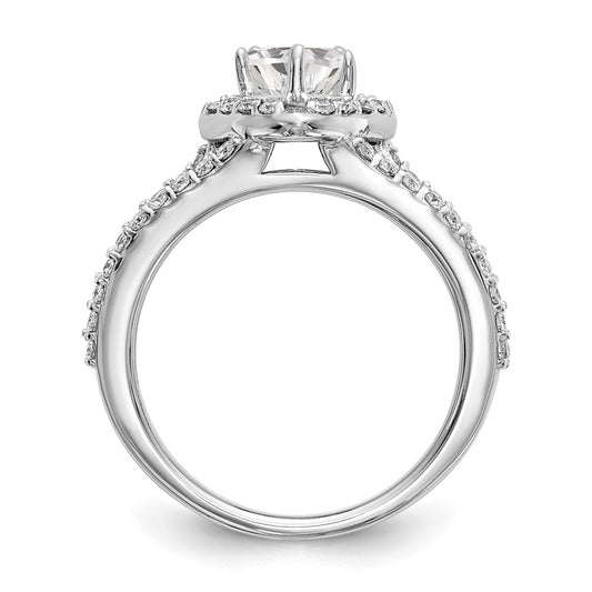 Exclusive 14K White Gold Halo Engagement Ring, 1 Carat Heart Center, Stylish Value