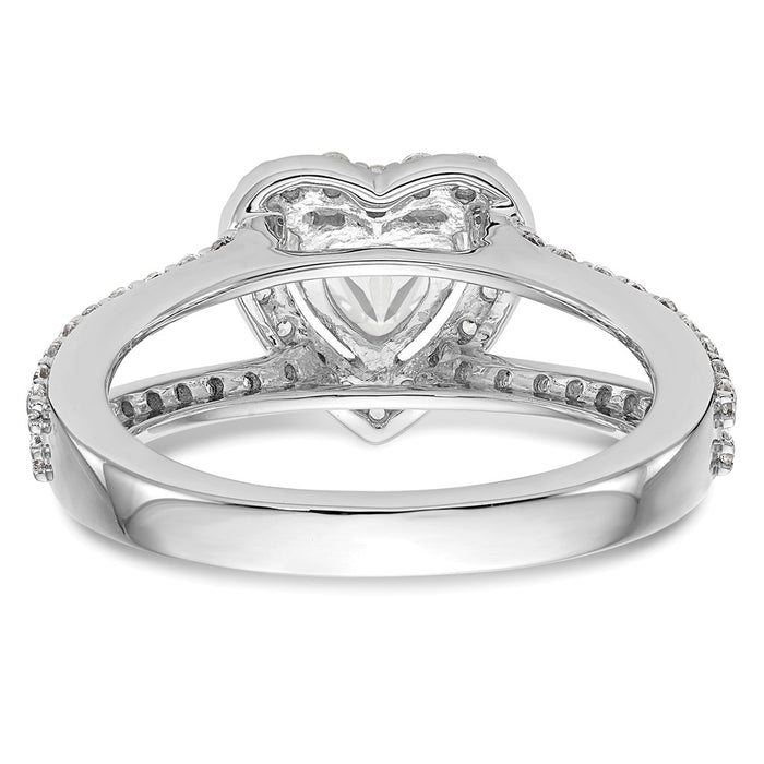 Exclusive 14K White Gold Halo Engagement Ring, 1 Carat Heart Center, Stylish Value-5