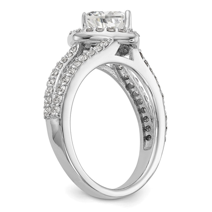 Exclusive 14K White Gold Halo Engagement Ring, 1 Carat Heart Center, Stylish Value-6