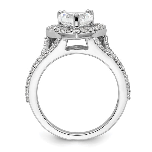 Buy Affordable 14K White Gold Halo Engagement Ring for 1.5 Carat Heart, 1 Carat Accents