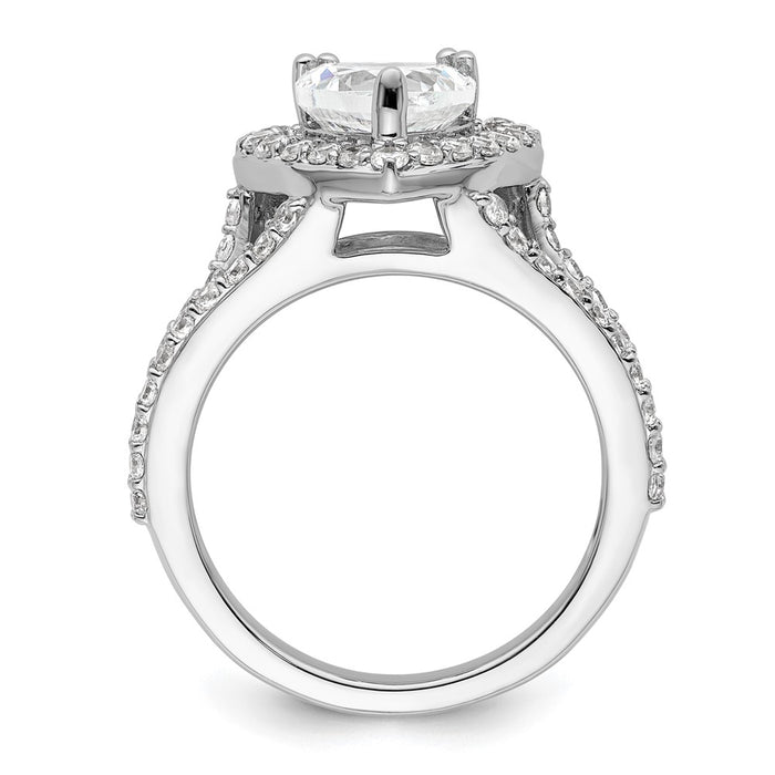 Buy Affordable 14K White Gold Halo Engagement Ring for 1.5 Carat Heart, 1 Carat Accents-2