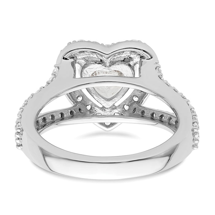 Buy Affordable 14K White Gold Halo Engagement Ring for 1.5 Carat Heart, 1 Carat Accents-5