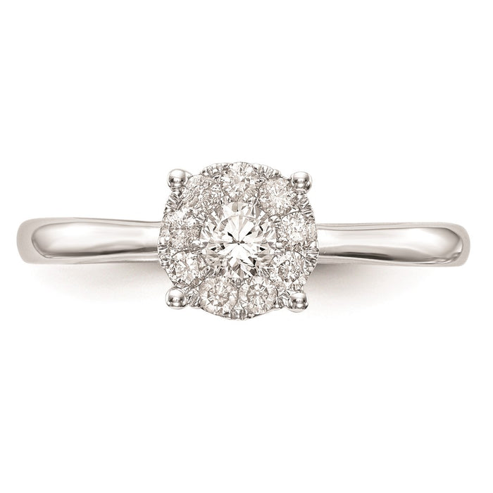 High-Quality 14K White Gold Halo Engagement Ring with 1/3 Carat Diamond-4