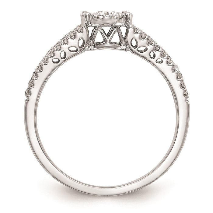 Buy Stylish 14K White Gold 1/2 Carat Diamond Halo Cluster Engagement Ring-2