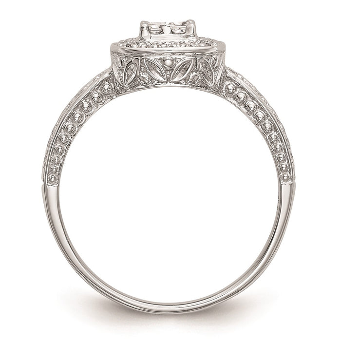 Buy Exclusive 14K White Gold Square Halo Cluster Engagement Ring - 1/5 Carat Diamonds at Affordable Price-2