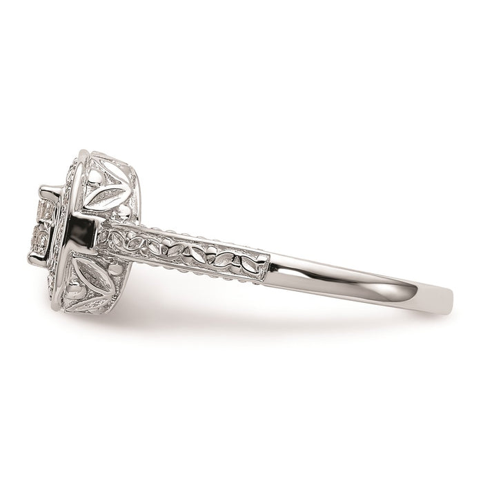 Buy Stylish 14K White Gold Cluster Engagement Ring Setting - Affordable Luxury!-3