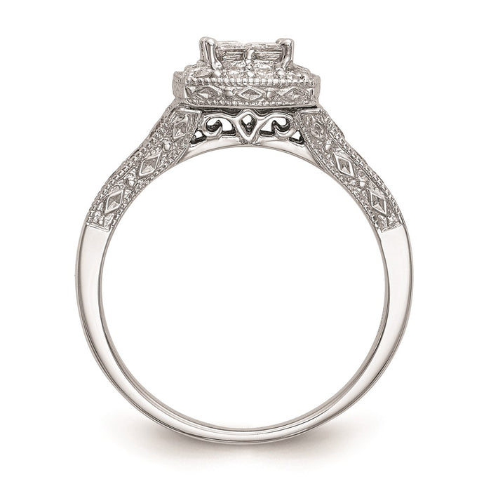 Buy Exclusive 14K White Gold Engagement Ring | 3/4 Carat Diamond Halo Value-2
