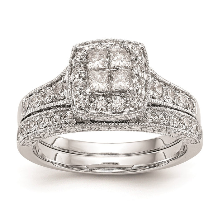Buy Exclusive 14K White Gold Engagement Ring | 3/4 Carat Diamond Halo Value-7