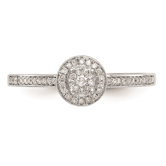 Exclusive 10K White Gold Halo Cluster Engagement Ring | 1/5 Carat Diamond, Value Price-4