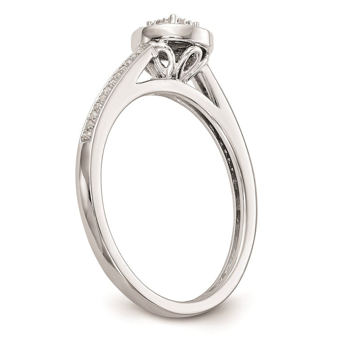 Exclusive 10K White Gold Halo Cluster Engagement Ring | 1/5 Carat Diamond, Value Price-6