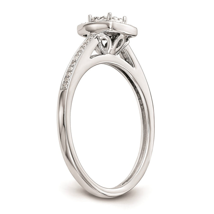 Designer 10K White Gold Halo Diamond Engagement Ring, 1/5 Carat Cluster - Stylish Value-6