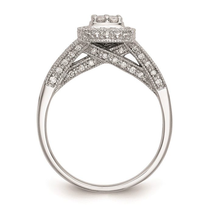 Buy Exclusive 14K White Gold Square Halo Engagement Ring with 1/2 Carat Diamonds-2