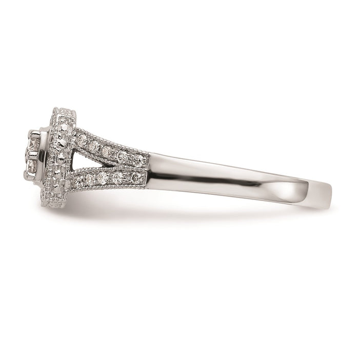 Buy Exclusive 14K White Gold Square Halo Engagement Ring with 1/2 Carat Diamonds-3