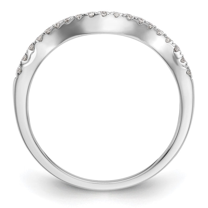 Buy 14K White Gold Contoured Wedding Band - 1/5 Carat Diamond, Stylish Value-2
