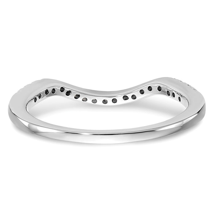 Buy 14K White Gold Contoured Wedding Band - 1/5 Carat Diamond, Stylish Value-5