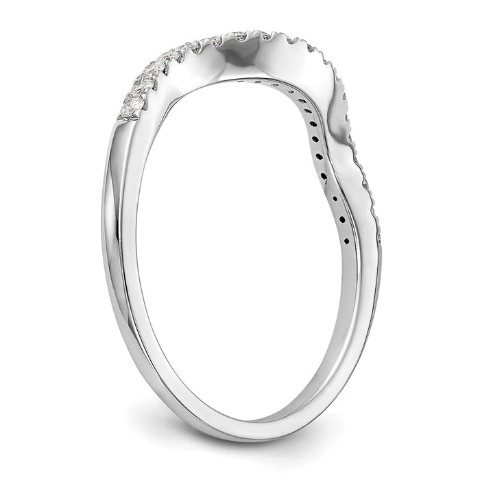 Buy 14K White Gold Contoured Wedding Band - 1/5 Carat Diamond, Stylish Value-6