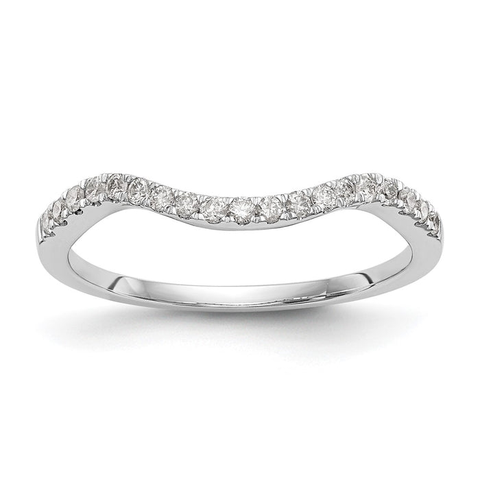 Buy 14K White Gold Contoured Wedding Band - 1/5 Carat Diamond, Stylish Value-1