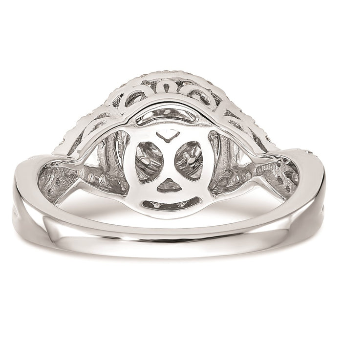 High-quality 14K White Gold 3/4 Carat Diamond Halo Engagement Ring - Stylish Value-5