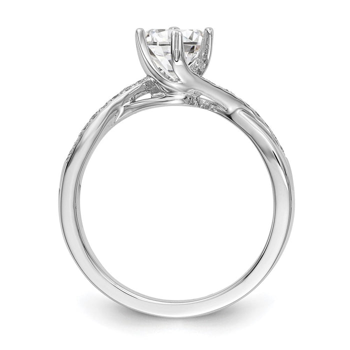 Buy High-Quality 14K White Gold By-Pass Engagement Ring, 1/2 Carat Center-2