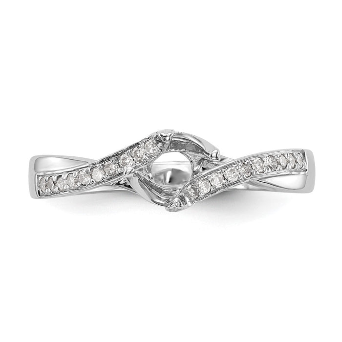 Buy High-Quality 14K White Gold By-Pass Engagement Ring, 1/2 Carat Center-4