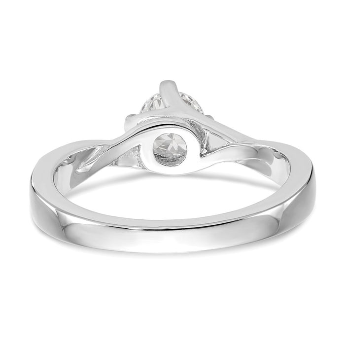 Buy High-Quality 14K White Gold By-Pass Engagement Ring, 1/2 Carat Center-5