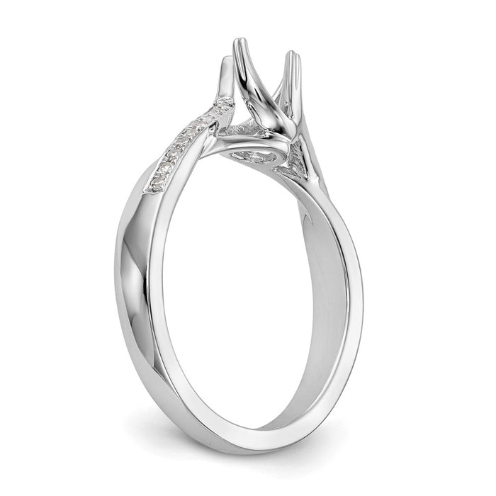 Buy High-Quality 14K White Gold By-Pass Engagement Ring, 1/2 Carat Center-6