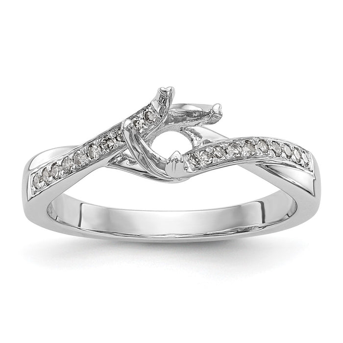 Buy High-Quality 14K White Gold By-Pass Engagement Ring, 1/2 Carat Center-7