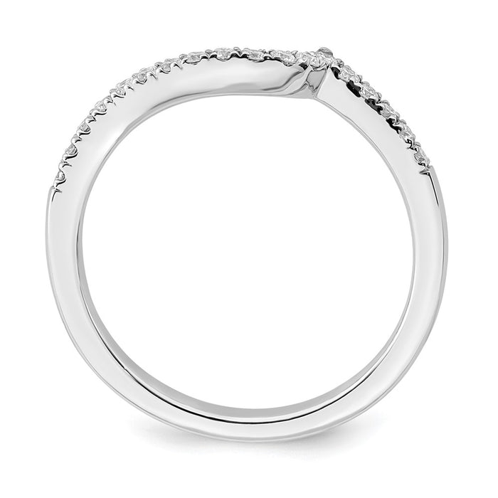 Buy Exclusive 14K White Gold Contoured Wedding Band - 1/5 Carat Diamond, Stylish Design-2