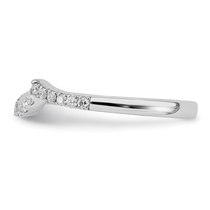 Buy Exclusive 14K White Gold Contoured Wedding Band - 1/5 Carat Diamond, Stylish Design-3
