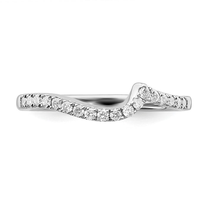 Buy Exclusive 14K White Gold Contoured Wedding Band - 1/5 Carat Diamond, Stylish Design-4