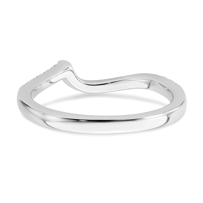 Buy Exclusive 14K White Gold Contoured Wedding Band - 1/5 Carat Diamond, Stylish Design-5