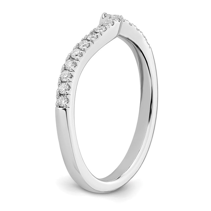 Buy Exclusive 14K White Gold Contoured Wedding Band - 1/5 Carat Diamond, Stylish Design-6