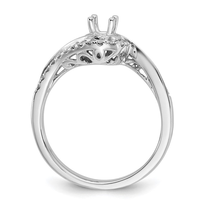 Buy Exclusive 14K White Gold By-Pass Engagement Ring, 1/4 Carat Diamond, Stylish Design-2
