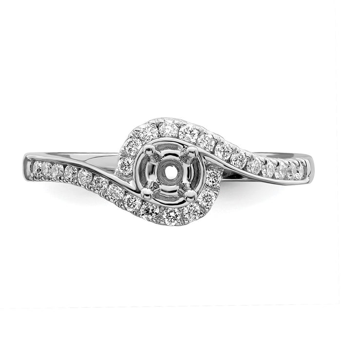 Buy Exclusive 14K White Gold By-Pass Engagement Ring, 1/4 Carat Diamond, Stylish Design-4