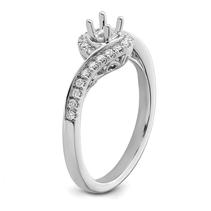 Buy Exclusive 14K White Gold By-Pass Engagement Ring, 1/4 Carat Diamond, Stylish Design-6