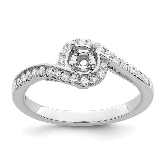Buy Exclusive 14K White Gold By-Pass Engagement Ring, 1/4 Carat Diamond, Stylish Design-7