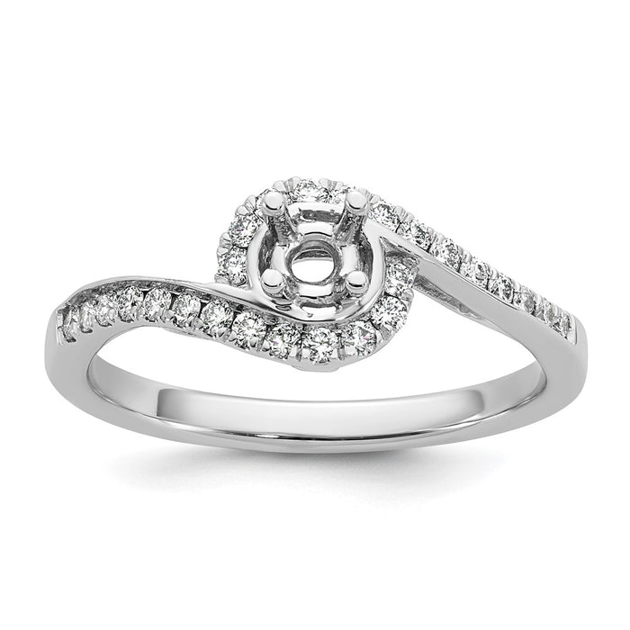 Buy Exclusive 14K White Gold By-Pass Engagement Ring, 1/4 Carat Diamond, Stylish Design-1